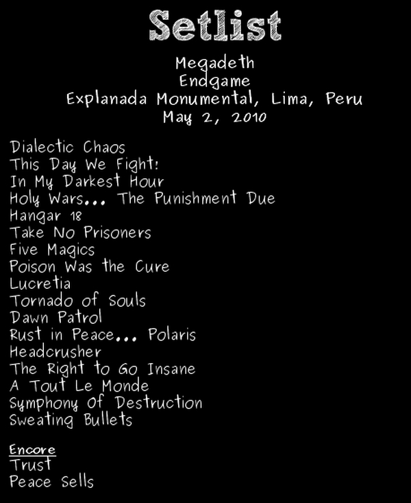 megadeth_lima_2010_setlist