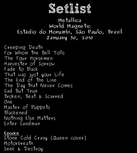 metallica_brasil_30_enero_lista_canciones Metallica Brasil - Setlist